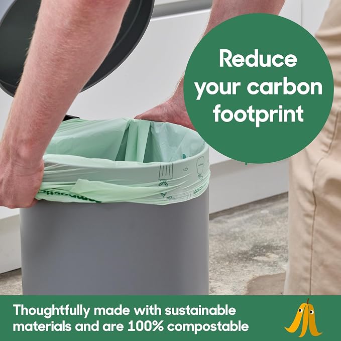 Compostic Home Compostable Trash Bags, 3 Gallon Small Kitchen Rubbish Bags - Image 2