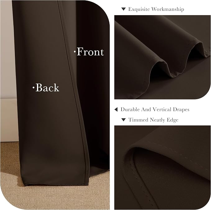 PONY DANCE Blackout Small Curtains 36 inch 2 Panels Set, Room Darkening Short - Image 5