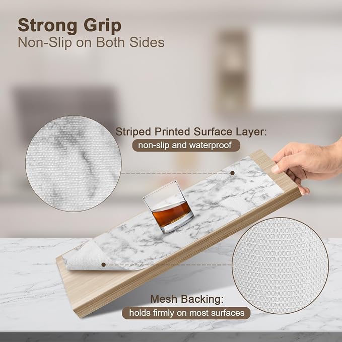 OcePor Non-Adhesive Drawer and Shelf Liner 12IN x 30FT，Non Slip Cabinet and - Image 2