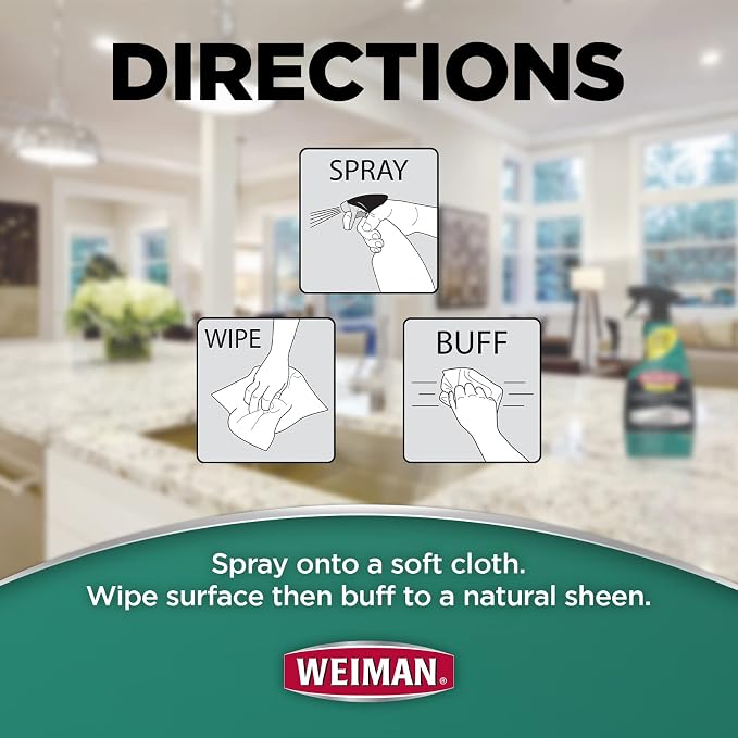 Weiman Disinfecting Granite Cleaner & Polish Value Pack - 24 oz Spray Bottle - Image 6