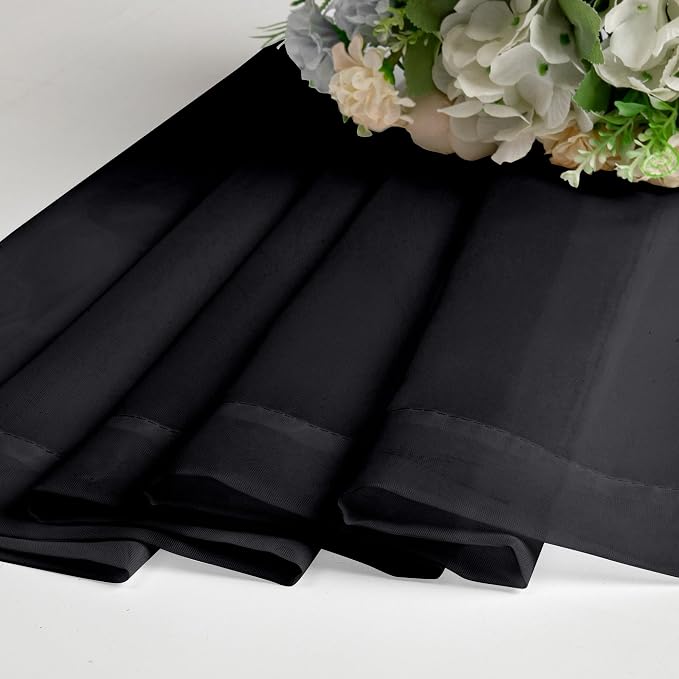 Chyhomenyc Black Sheer Curtains 45 Inches Length 2 Panels, Light Filtering Soft - Image 4