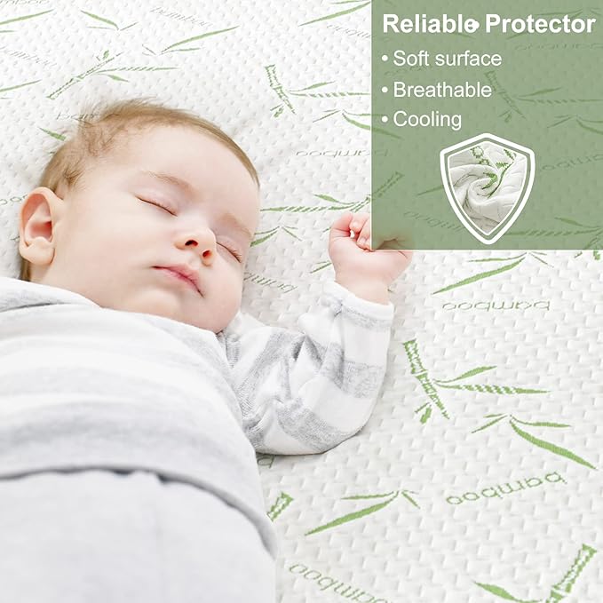 Twin XL Mattress Protector Waterproof Mattress Pad Washable Bamboo Rayon - Image 2