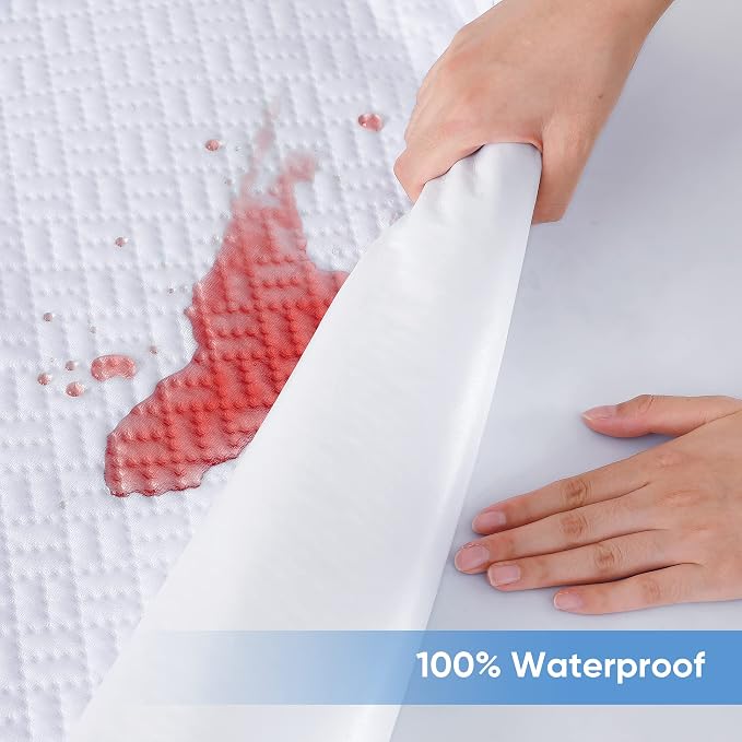 Hanherry 100% Waterproof Mattress Protector Queen Size, Mattress Cover 3D Air - Image 3