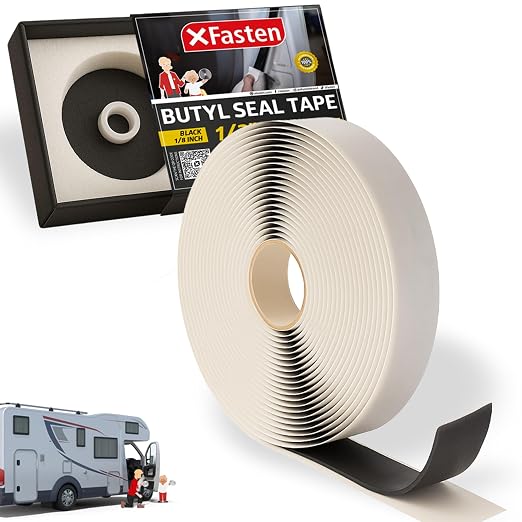 XFasten Butyl Tape Black, 1/2 in x 30 ft x 1/8 in – Easy-to-Work-with by XFasten