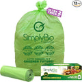 Simply Bio 50-55 Gallon Compostable Trash Bags Liners Flat-Top, Heavy Duty by SimplyBio