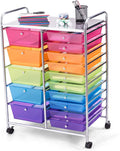 GOFLAME 15-Drawer Rolling Storage Cart, Utility Cart by GOFLAME