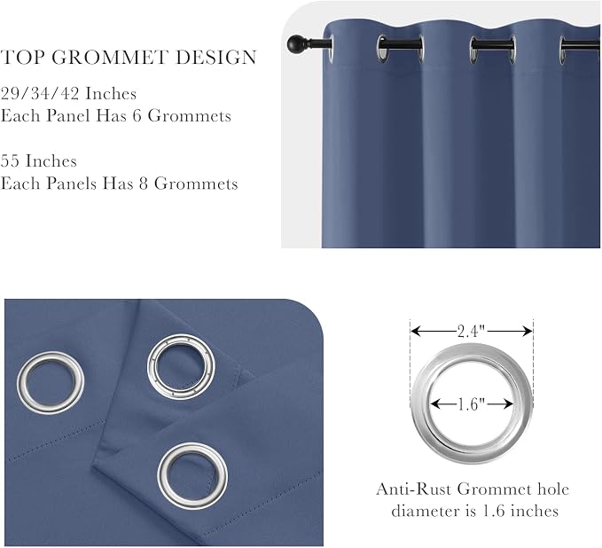PONY DANCE Stone Blue Blackout Curtains - Image 4