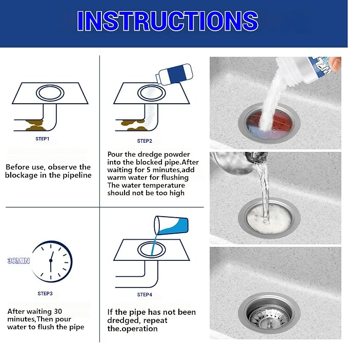Wild Tornado Sink Drain Cleaner, Powerful Sink and Drain Cleaner Powder - Image 5