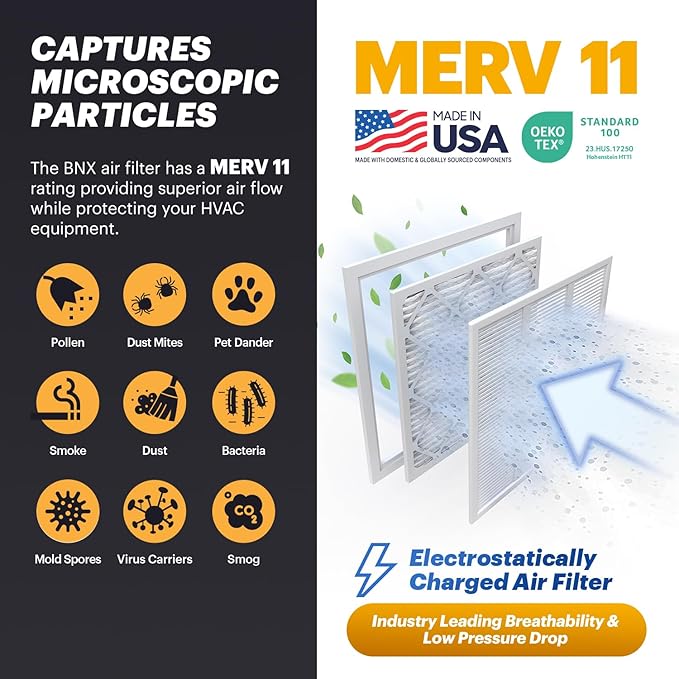 BNX TruFilter 14x14x1 Air Filter MERV 11 - Image 3