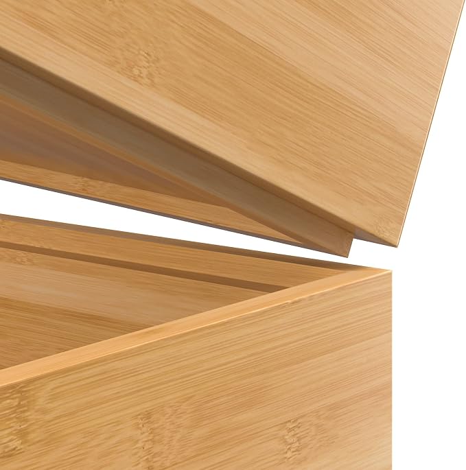 Silverware Tray for Drawer, Stackable Kitchen Bamboo Drawer Organizer 9" x 6" x - Image 5