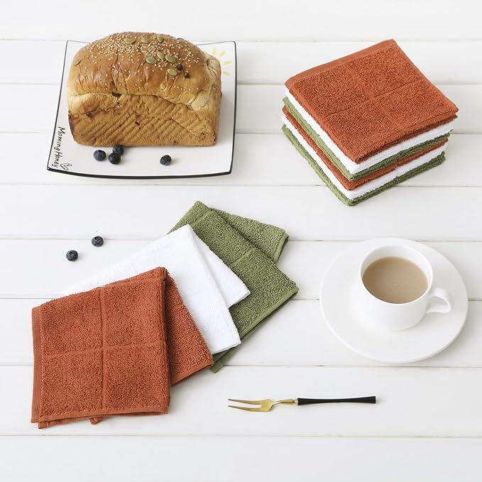 Glynniss Kitchen Dish Cloths Highly Absorbent Dish Rags 100% Cotton Wash Cloths - Image 6
