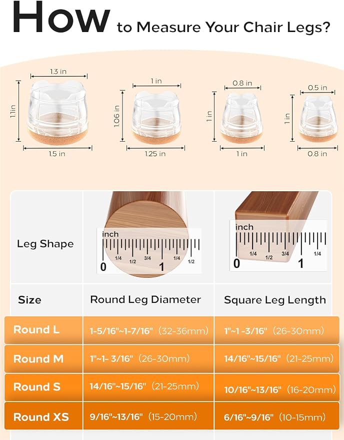 Upgrade 24 PCS Silicone & Felt Chair Leg Floor Protectors - Image 2