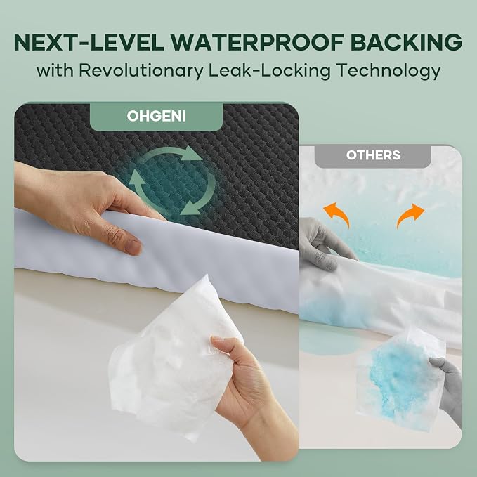 OhGeni 100% Waterproof Mattress Protector, Twin XL Size Mattress Pad, Fits - Image 4