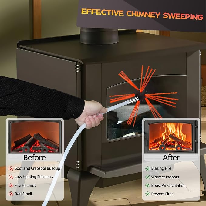 46 Feet Chimney Sweep Kit, Chimney Cleaning Kit - Image 6