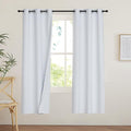 PONY DANCE White 100% Black Out Curtains 54 inch Length, Thermal Insulated by PONYDANCE