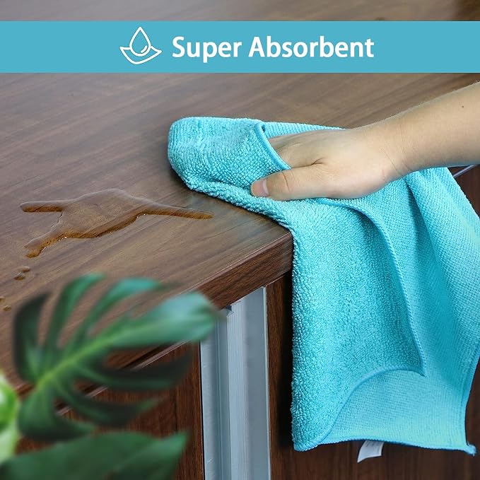HOMEXCEL Microfiber Cleaning Cloth, 50 Pack Cleaning Rags, Cleaning Towels - Image 4