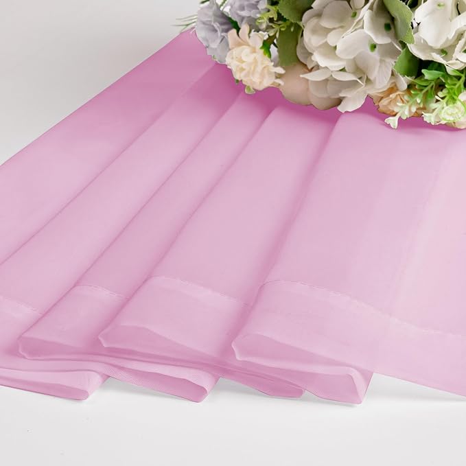 Chyhomenyc Light Pink Sheer Curtains 84 Inch Length 2 Panels, Light Filtering - Image 7