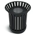 8Gallon Round Large Outdoor Trash Can, Heavy Duty Metal Slatted Garbage Can by Gaonala