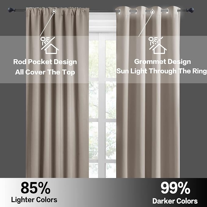 RYB HOME Room Darkening Curtains - Image 6