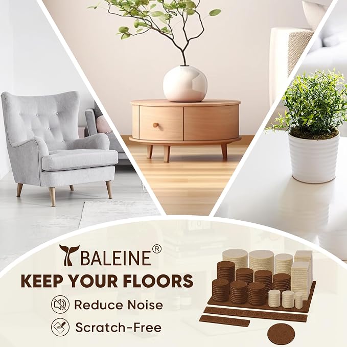 BALEINE 300PCS Felt Furniture Pads, Scratch-Reducing Floor Protectors - Image 6