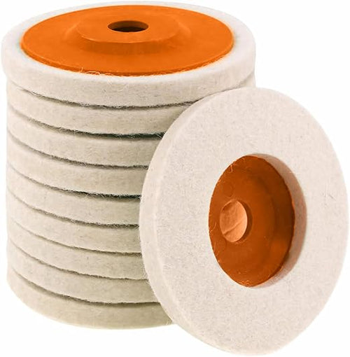 10 Pcs 4.5 Inch Wool Felt Polishing Wheel Disc, Wool Polishing Wheel Disc by Tworider