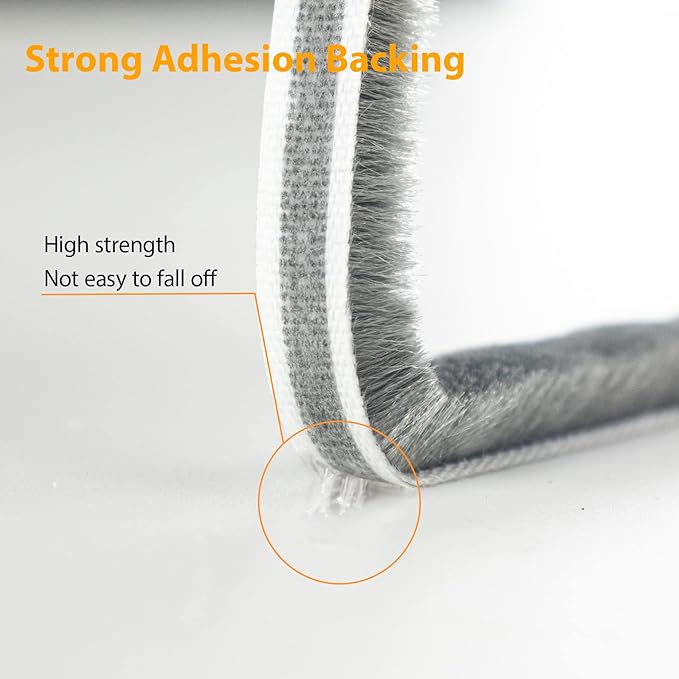 16.5FT Brush Weather Stripping, Neat Pile Self Adhesive Seal Strip - Image 4