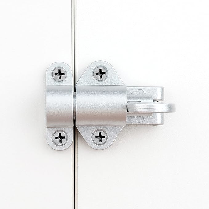 3 Packs Self-Closing Latches，Silver Gray Spring Door Lock，Resilient Bolt Latch - Image 4
