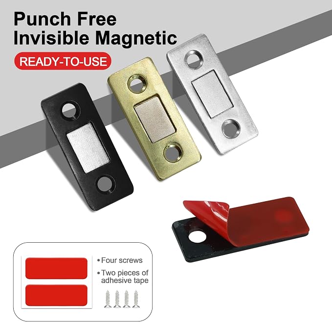 Cabinet Magnetic Catch, 20 Pack Gold Ultra Thin Magnetic Cabinet Door Catch - Image 7