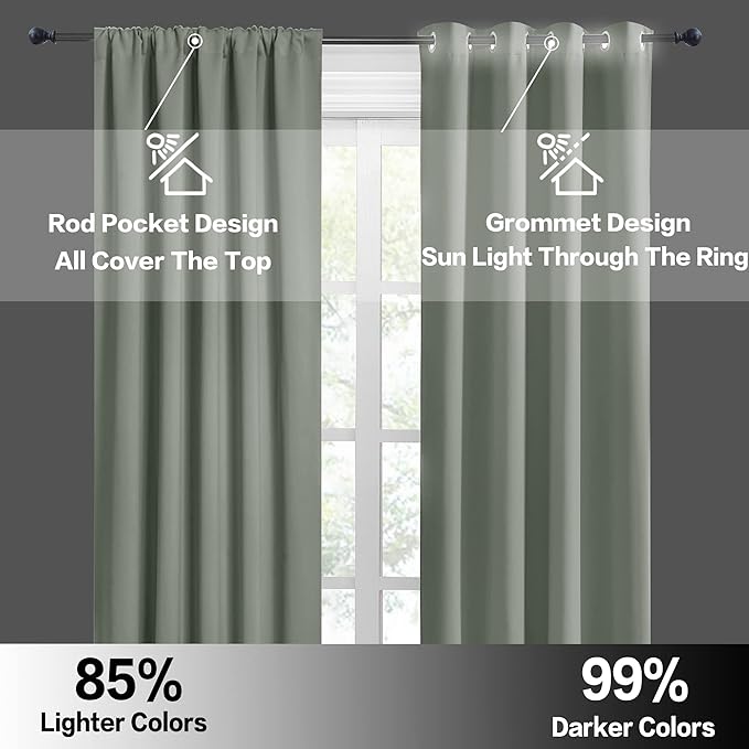 RYB HOME Bedroom Curtains Blackout - Image 7
