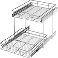 LOVMOR 2 Tier Individual Pull Out Cabinet Organizer 20" W x 21" D, Slide Out by LOVMOR