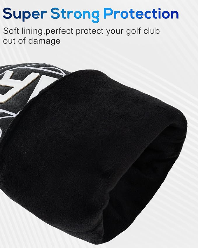 Big Teeth Golf Club Covers Full Set Driver Headcover Fairway Wood Hybrid Golf - Image 7