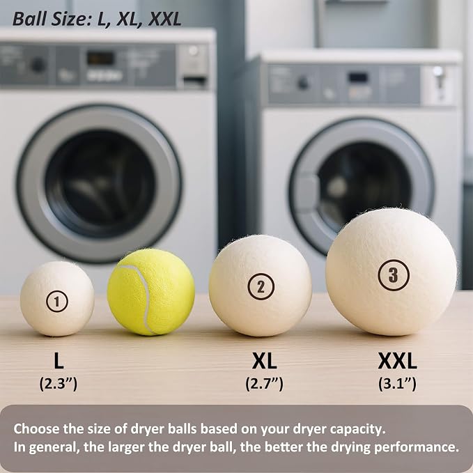 Sheep Wool Dryer Balls 6 Pack L Premium Natural Fabric Softener, Reusable - Image 2
