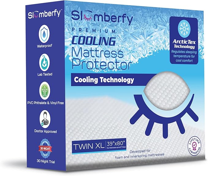 Slumberfy Twin XL Cooling Hypoallergenic Mattress Protector, 39x80 in by Slumberfy