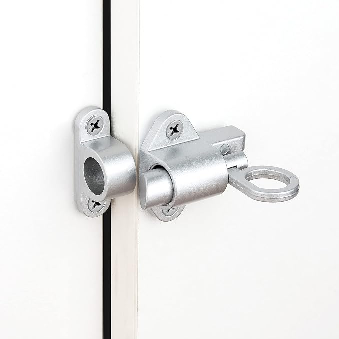 2 Packs Self-Closing Latches，Silver Gray Spring Door Lock，Resilient Bolt Latch - Image 3
