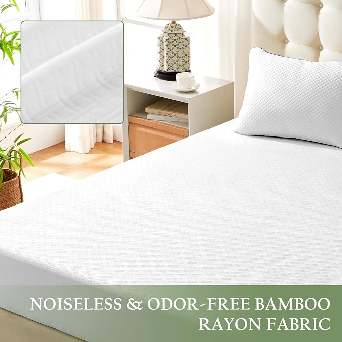 100% Waterproof Twin XL Mattress Protector, Breathable Bamboo Rayon Mattress - Image 7