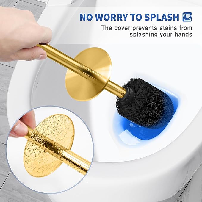 Toilet Brush and Holder, 2 Pack Toilet Brush Stainless Steel, Toilet Bowl Brush - Image 4