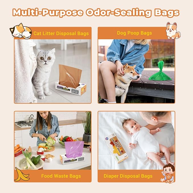 Odor Sealing Small Trash Bags Home & Food Use XL-100 Count Disposable Bags - Image 7
