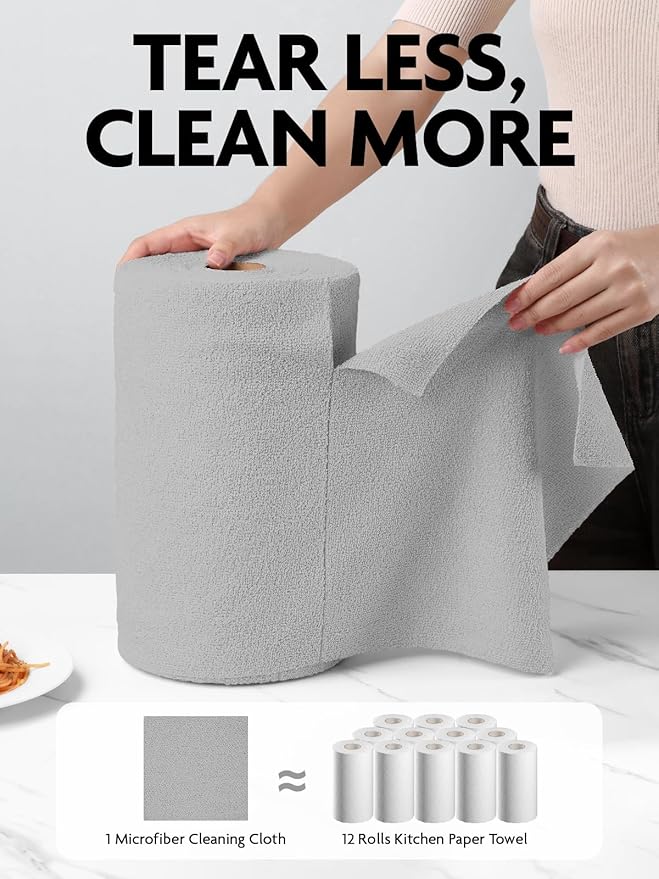 Fantasticlean Microfiber Cleaning Cloth Roll -75 Pack, Tear Away Microfiber - Image 2