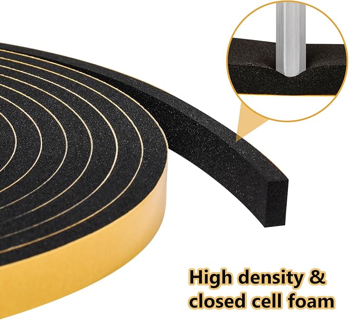 26Feet Weather Stripping Seal for Door Window, High Density Foam Tape, - Image 5