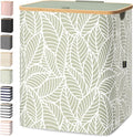 BALEINE Laundry Hamper with Lid, Tall Laundry Baskets with Bamboo Pull Handles by BALEINE