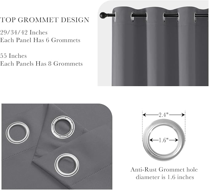 PONY DANCE Grey Blackout Curtains - Image 4