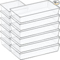 12 Pack Large Clear Plastic Drawer Organizer Set, Acrylic Bathroom Organizer by Criusia