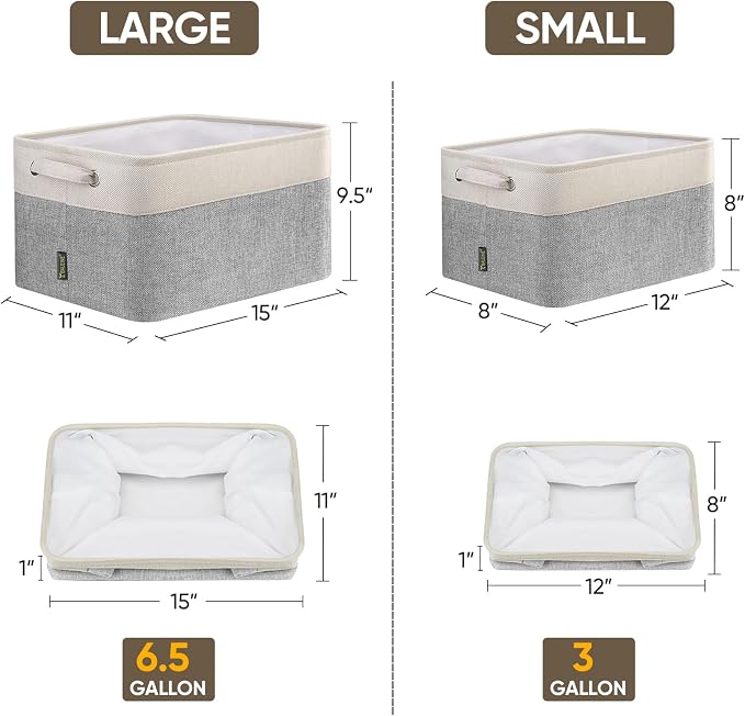 BALEINE 3 Pack Fabric Storage Bins - Image 2