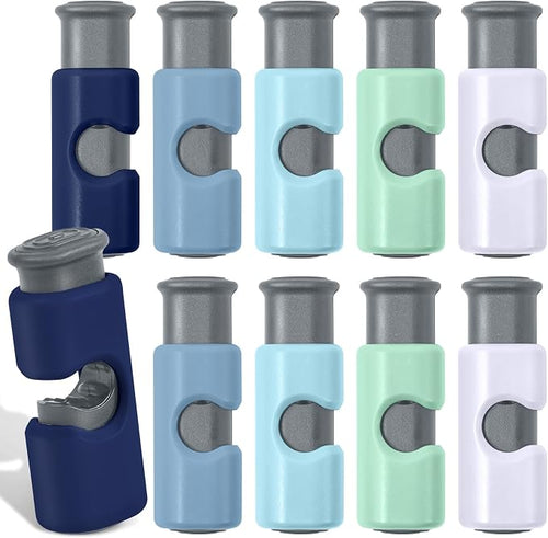10 Pack Squeeze and Lock Bread Bag Clips, Sturdy Plastic, 5 Colors - Image 2