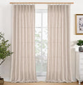 YoungsTex Natural Linen Back Tab Curtains 84 Inch Length 2 Panels by YoungsTex