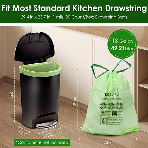10-13 Gallon Compostable Trash Bags - Image 2