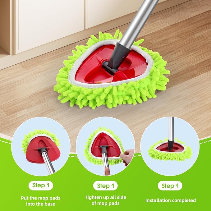 4 Pcs Spin Mop Heads Replacements & 1 Base Set - Image 4