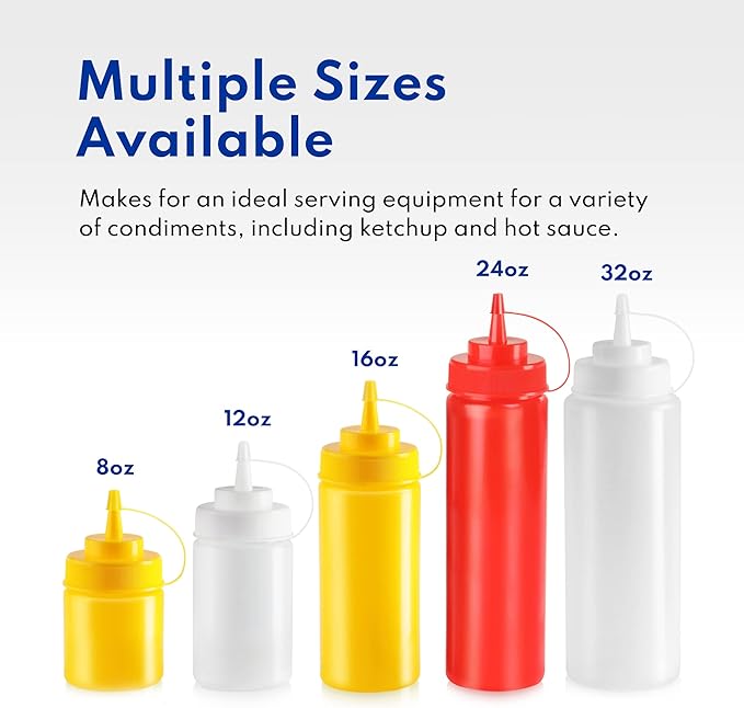 New Star Foodservice Squeeze Bottles, Wide Mouth, 32 oz - Image 6
