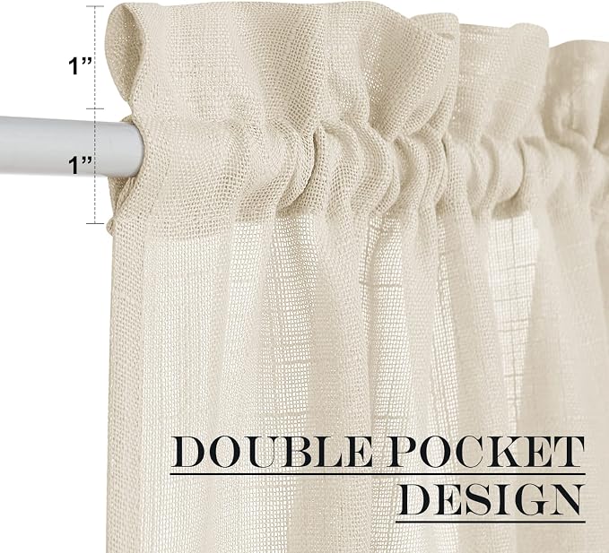 NICETOWN Beige Sidelight Door Curtain 72 Inches Long - Image 6