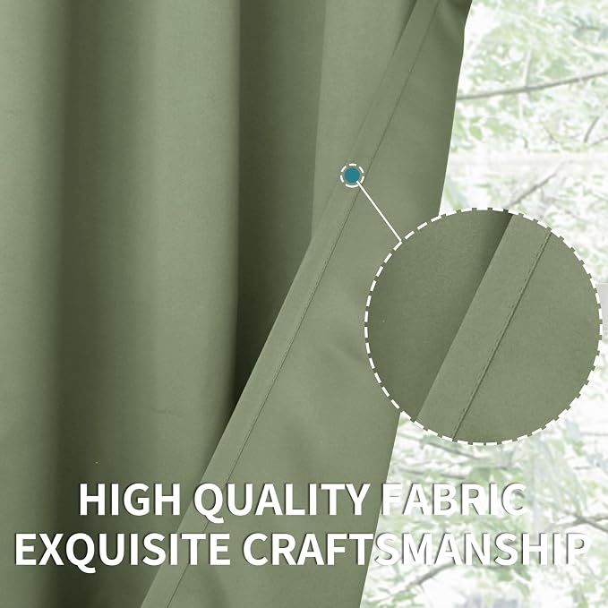 BGment Olive Green Blackout Curtains 90 Inch Length - Image 5